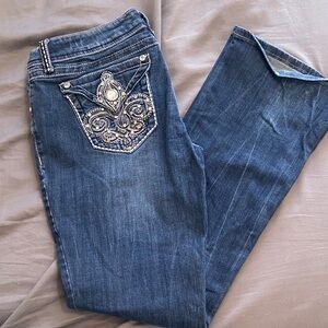 Grace In LA Bootcut Bling Pocket Jeans